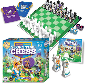 Story Time Chess Set for Kids - Family Game Night, Strategic Game Play - Board Games for Family Night - Perfect for Beginners, Learn Chess with a Fun