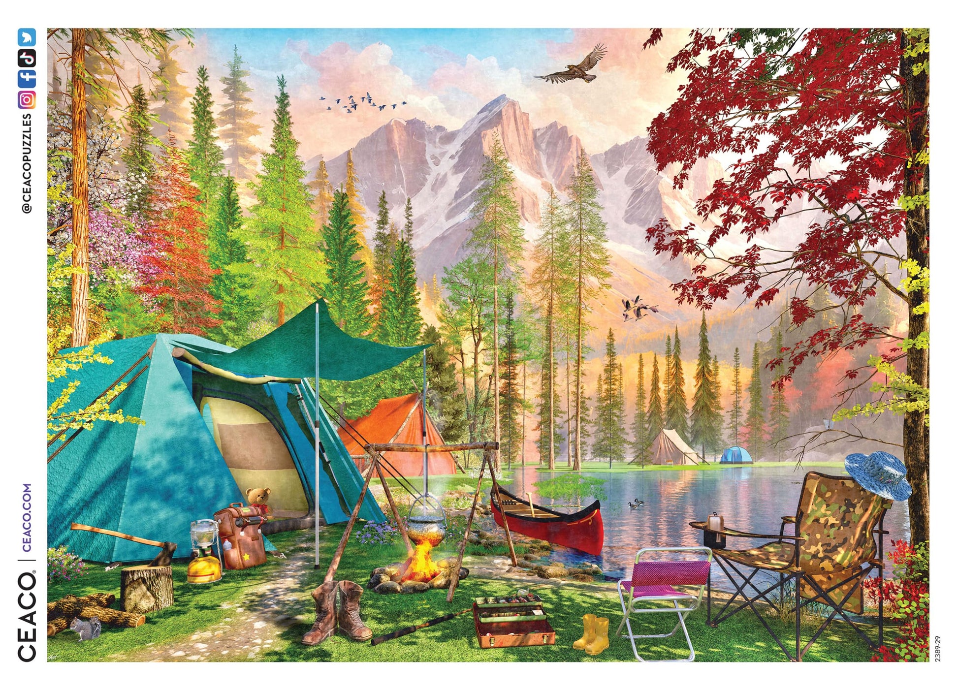 Ceaco - Camping Tranquility - 500 Large Piece Jigsaw Puzzle for Adults