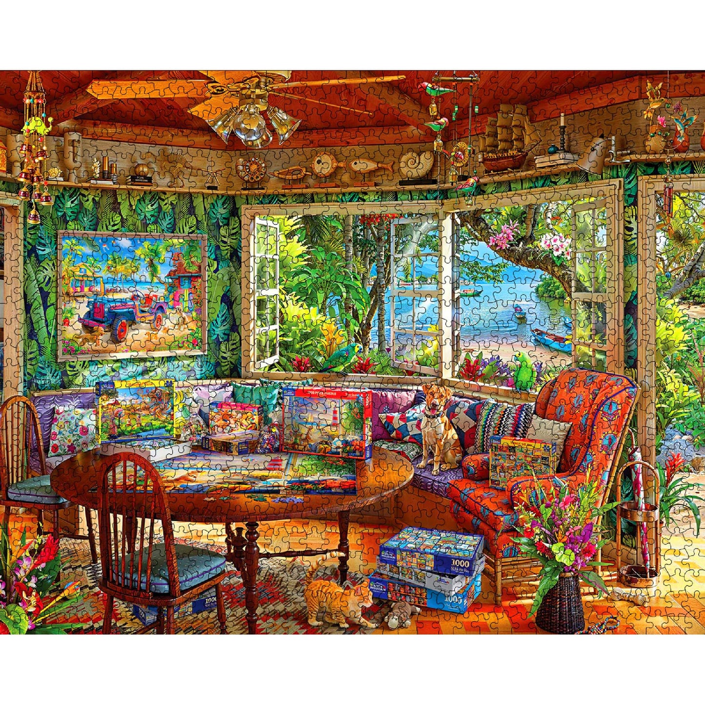 White Mountain 1000 Piece Jigsaw Puzzle Scenic Lake, Puzzler’s Paradise