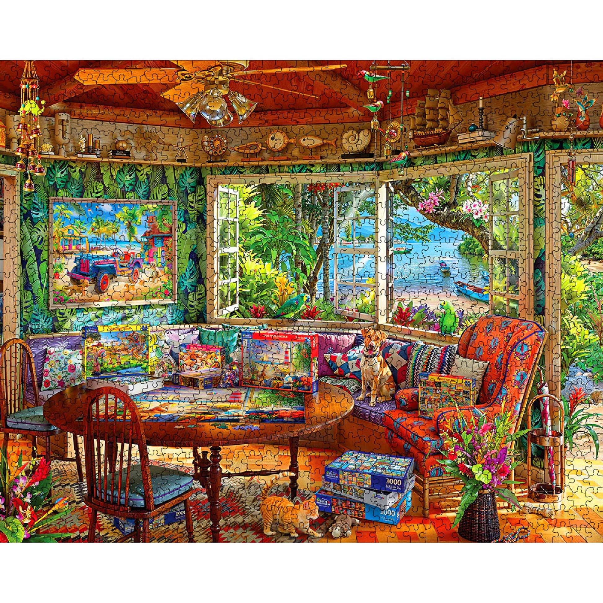 White Mountain 1000 Piece Jigsaw Puzzle Scenic Lake, Puzzler’s Paradise