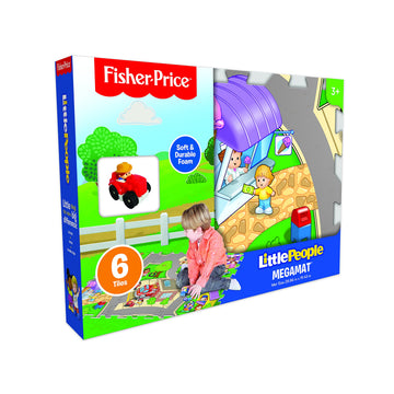 Fisher Price 6 Pc Mega Floor Mat with Vehicle Playmat with Vehicle