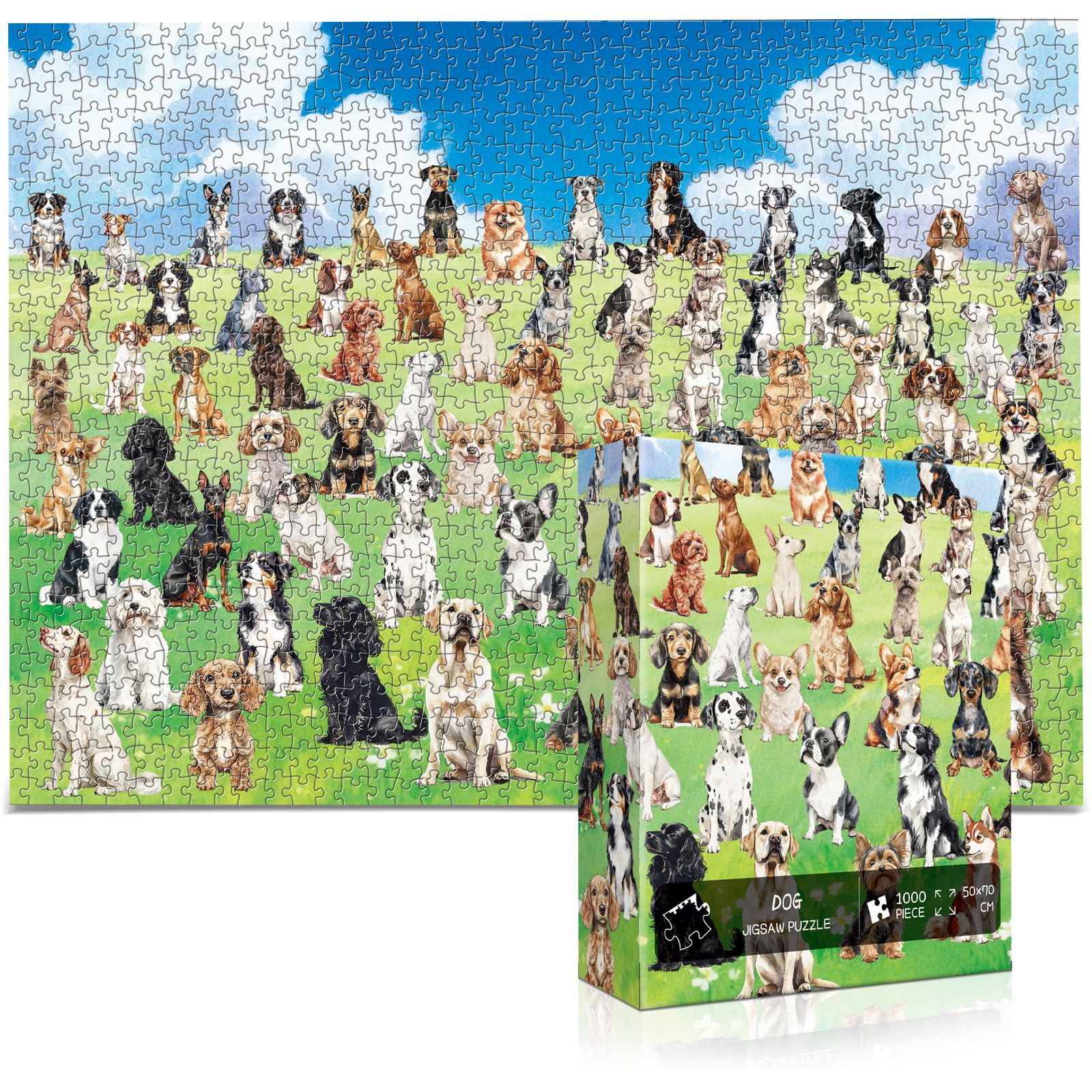 Artnedu Jigsaw Puzzles 1000 Pieces,Dog Jigsaw Puzzle,Puzzles for Adults 1000 Pieces,Adults & Families Difficult Challenging Unique Puzzle