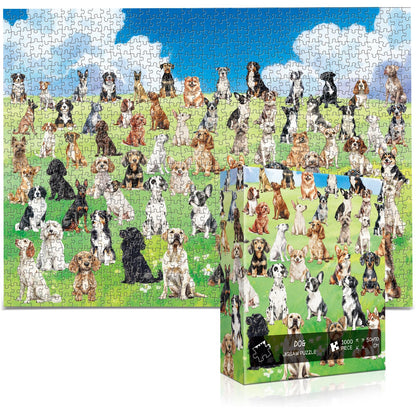 Artnedu Jigsaw Puzzles 1000 Pieces,Dog Jigsaw Puzzle,Puzzles for Adults 1000 Pieces,Adults & Families Difficult Challenging Unique Puzzle