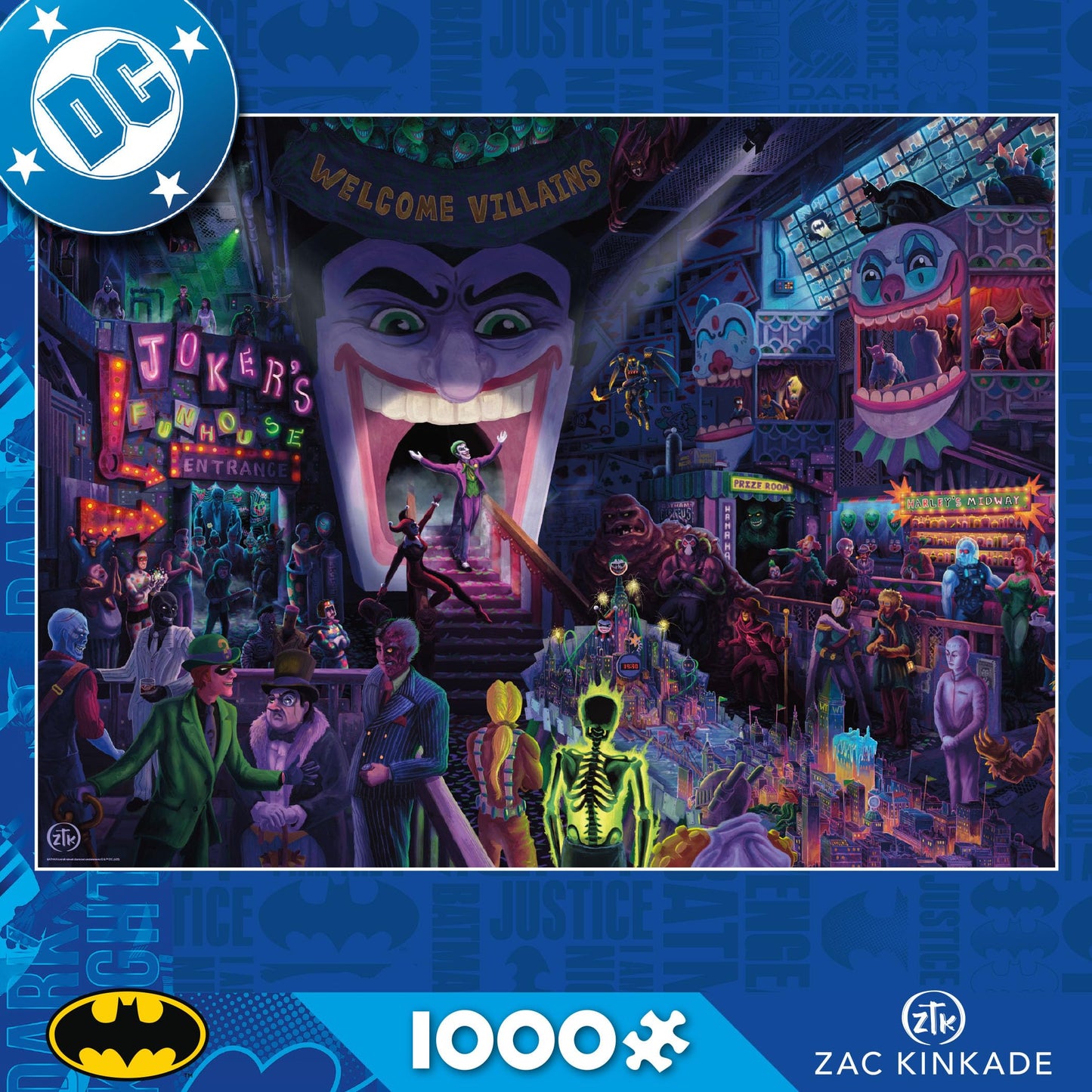 CEACO DC Comics, Thomas Kinkade, The Joker's Ball, 1000 Piece Jigsaw Puzzle
