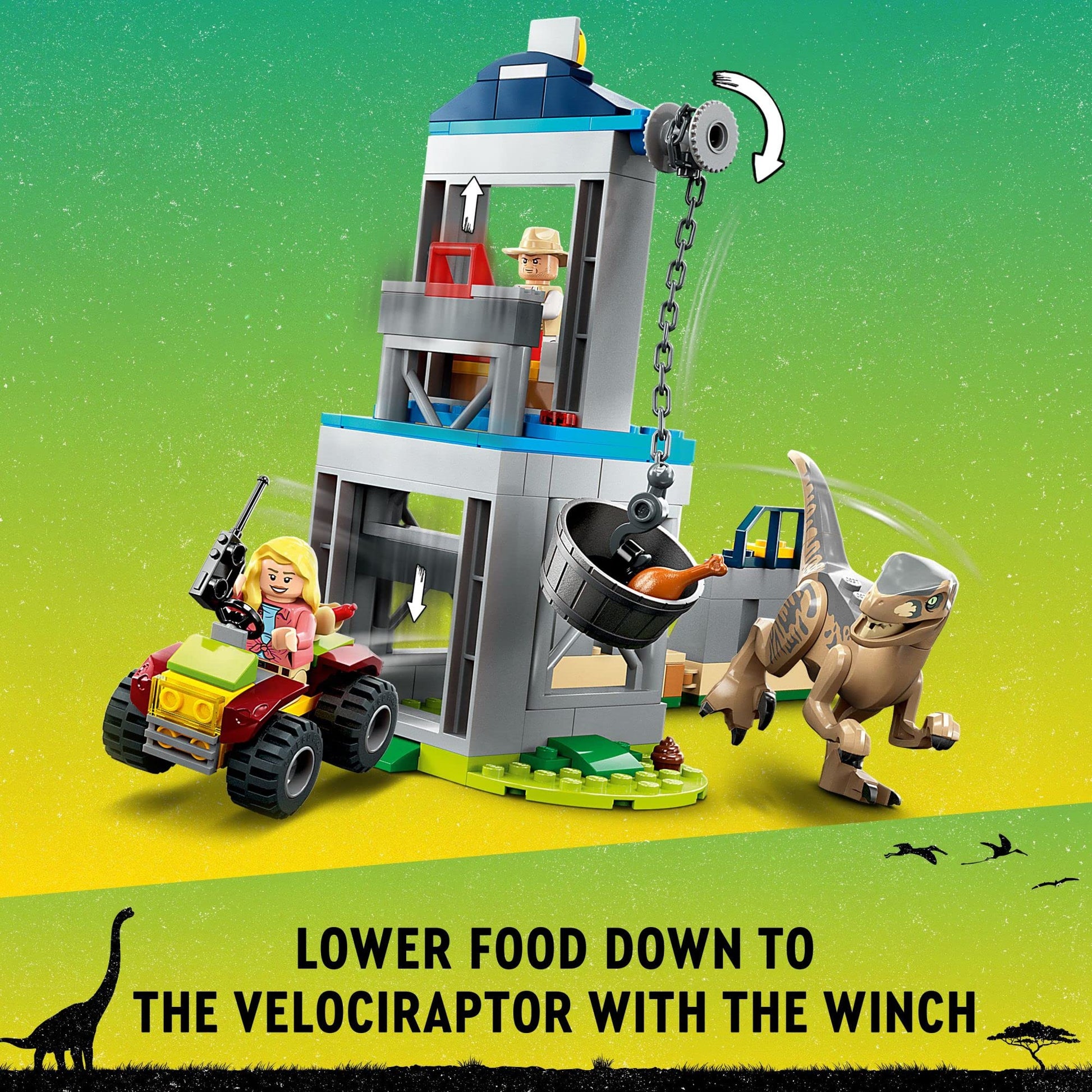 LEGO Jurassic Park Velociraptor Escape 76957 Learn to Build Dinosaur Toy for Boys and Girls; Gift for Kids Aged 4 and Up Featuring a Buildable