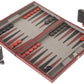 CHH 3042M 15 Inch Black and Red Leatherette Backgammon Set