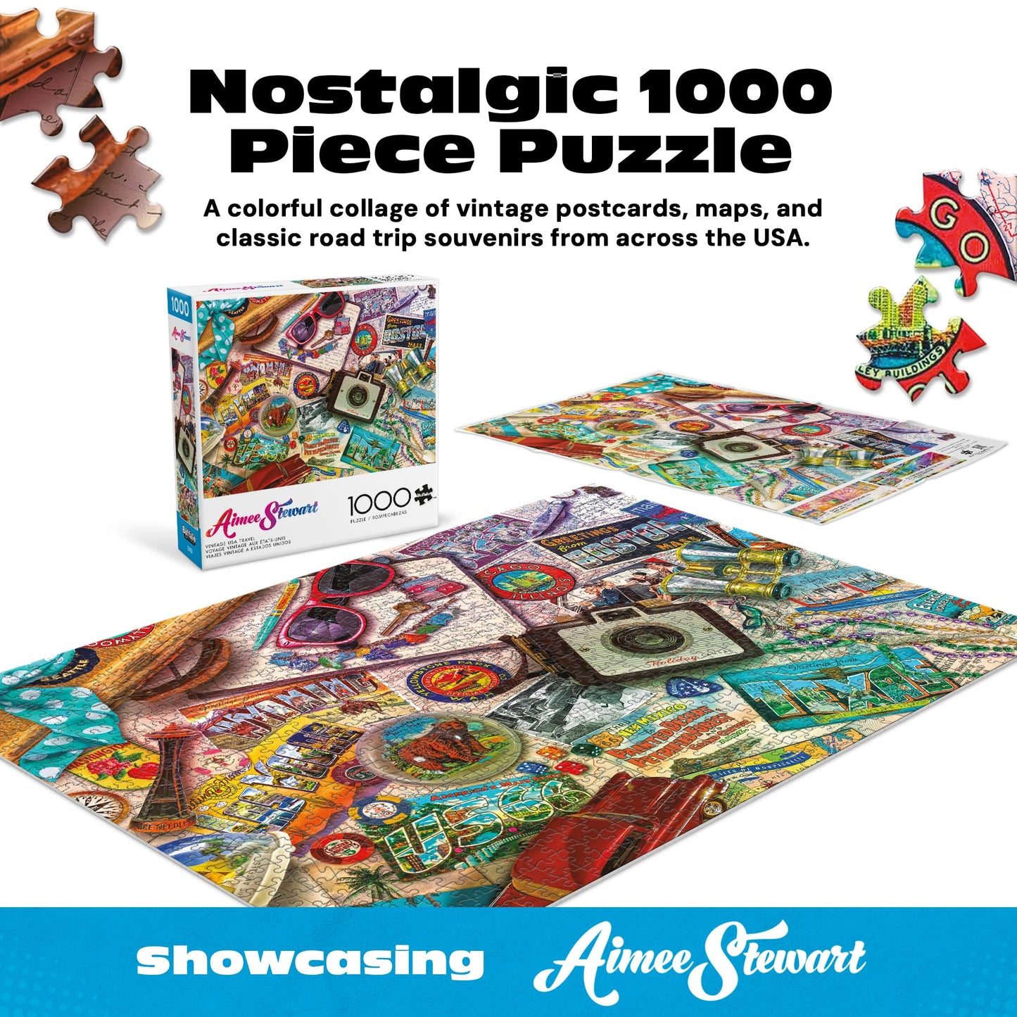 Buffalo Games - Aimee Stewart - Vintage USA - 1000 Piece Puzzle for Adults