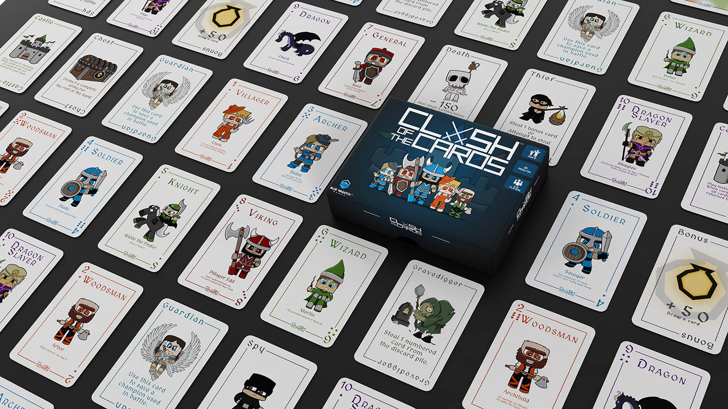 Blue Wasatch Games Clash of The Cards Card Game - Match, Collect, and Battle for Armies, Use Action Cards to Protect and Attack. Fun for Adults