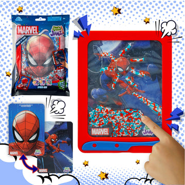 Sky Castle DoodleJamz Marvel JellyPics Sensory Drawing Pads Filled with Non-Toxic Squishy Beads and Gel - Includes Stylus,Removable 2-Sided Emoji