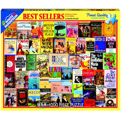 White Mountain 1000 Piece Jigsaw Puzzle Vintage Book Covers Collage Puzzles with Large Pieces Gift for Adults and Family 24"x30" - Best Sellers