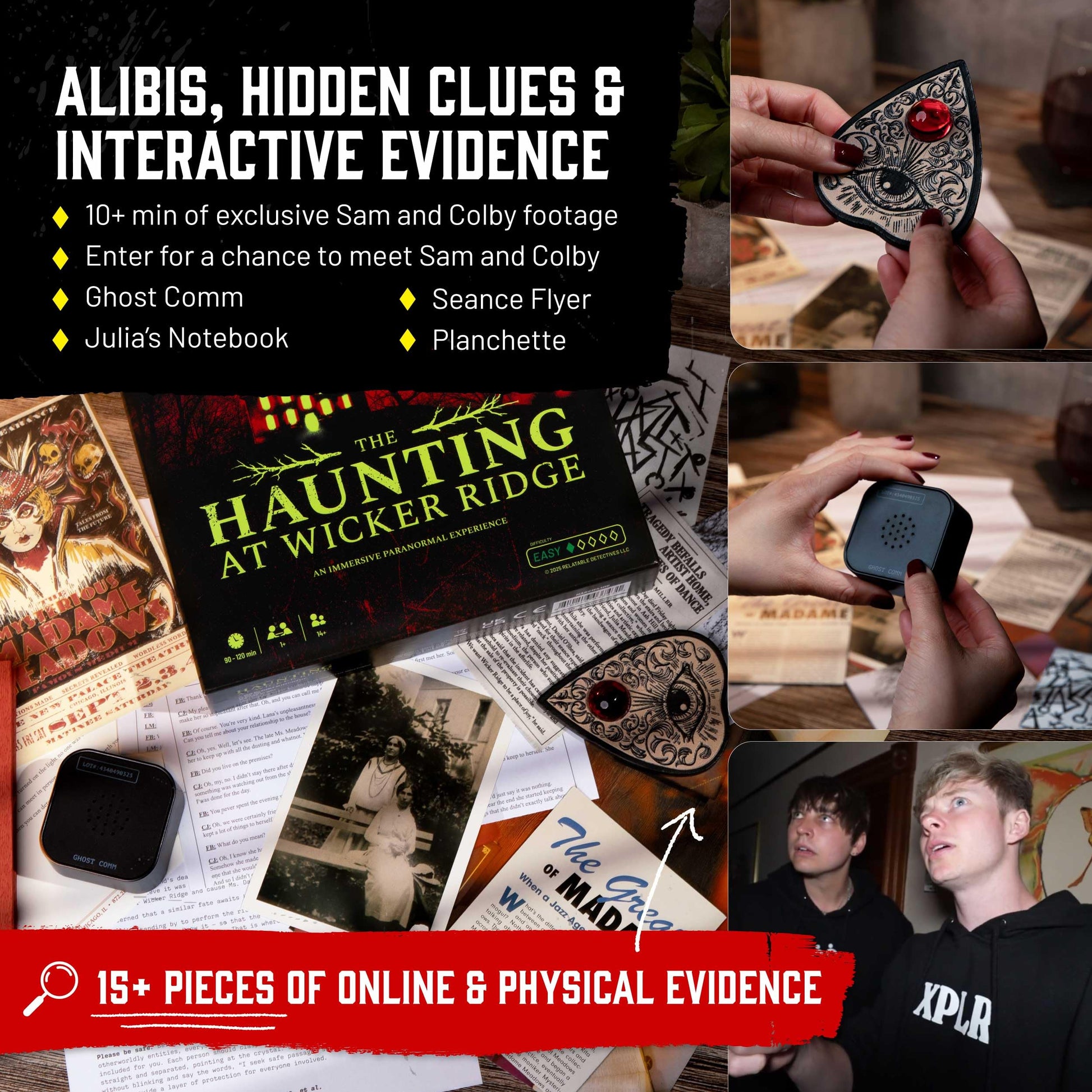 Hunt A Killer x Sam and Colby: The Haunting At Wicker Ridge, an Immersive Ghost Hunters Experience, for Fans of Paranormal Activity and Mystery Games