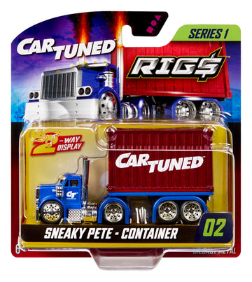 CarTuned™ Rig$ Container Case- Sneaky Pete, Blue and Red DieCast Truck, Style 3