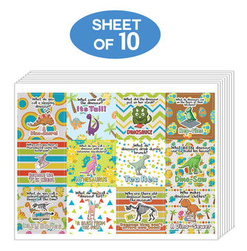 Creanoso Funny Dinosaurs Humor Stickers (10-Sheet) - Classroom Reward Incentives for Students and Children - Stocking Stuffers Party Favors