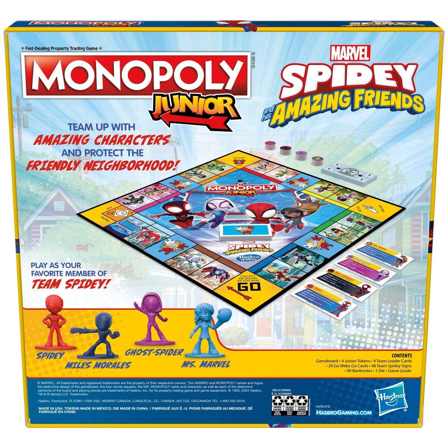 Monopoly Junior: Marvel Spidey and His Amazing Friends Edition Board Game for Kids Ages 5+, with Artwork from The Animated Series, Kids Board Games
