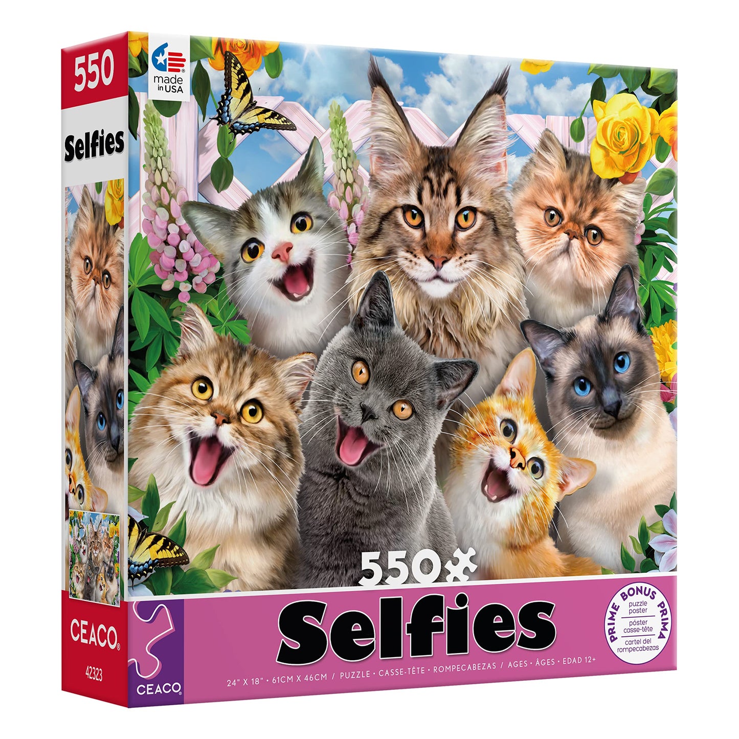Ceaco - Selfies - Feline Friends - 550 Piece Jigsaw Puzzle