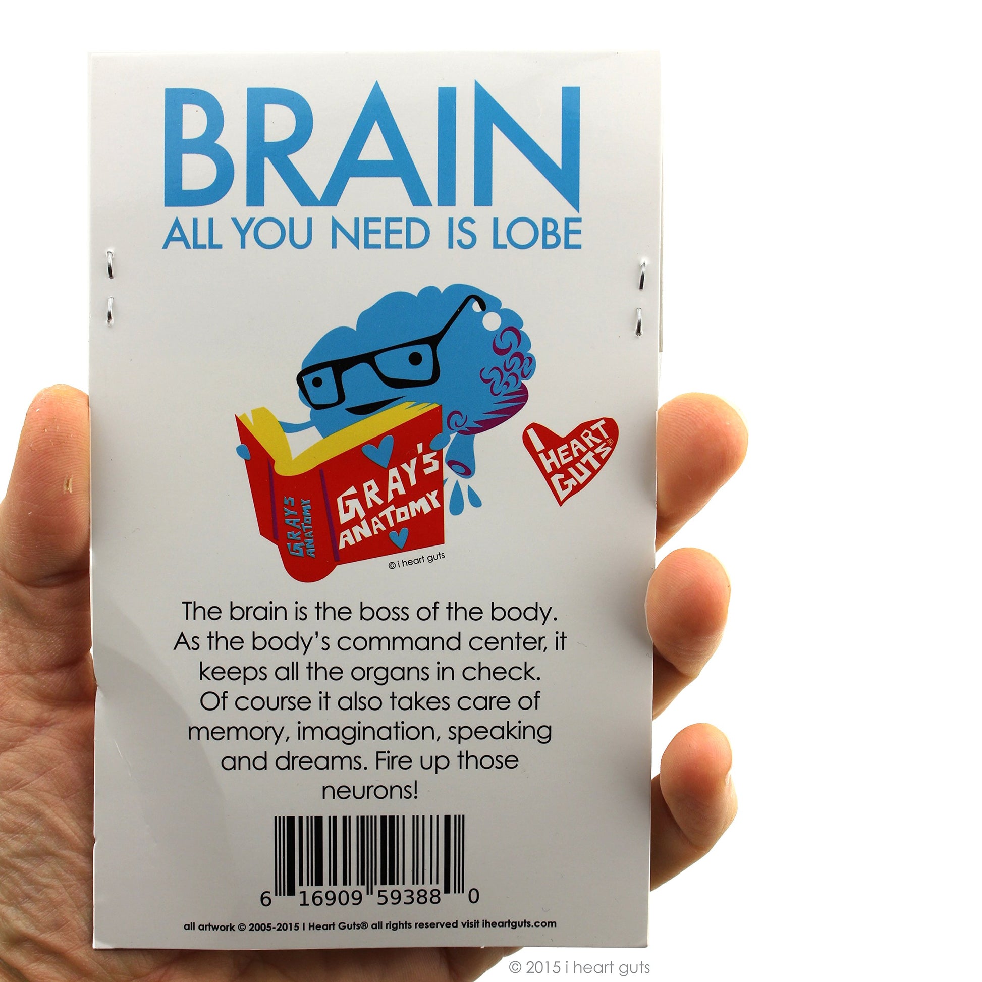 I Heart Guts Bag of Brain Stickers - 15 Brain Stickers - Neuroscience-Inspired Vinyl Stickers for Psychology Students, Med School Nerds, and Mental