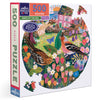 eeBoo Birds By the Sea 500 Piece Round Jigsaw Puzzle, 23" Diameter