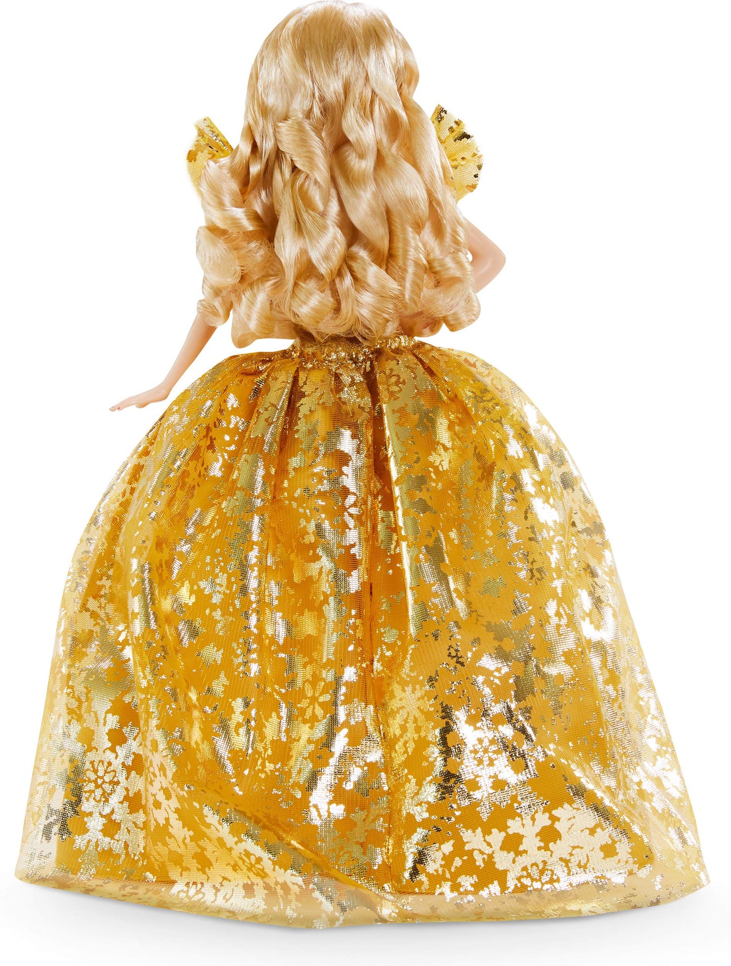 Barbie Signature 2020 Holiday Barbie Doll (12-inch Blonde Long Hair) in Golden Gown, with Doll Stand and Certificate of Authenticity, Gift for 6 Year