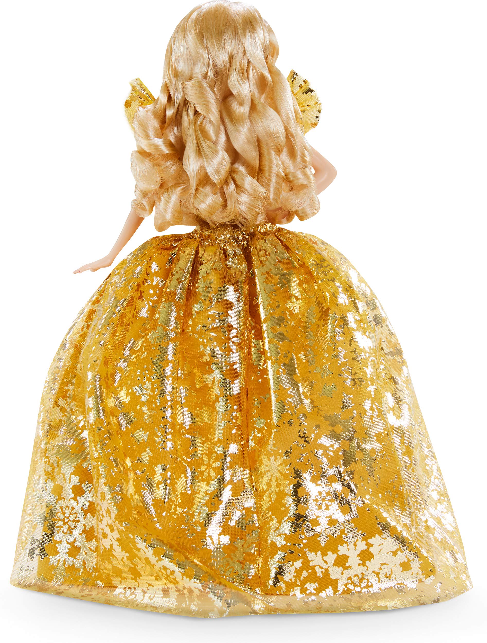 Barbie Signature 2020 Holiday Barbie Doll (12-inch Blonde Long Hair) in Golden Gown, with Doll Stand and Certificate of Authenticity, Gift for 6 Year