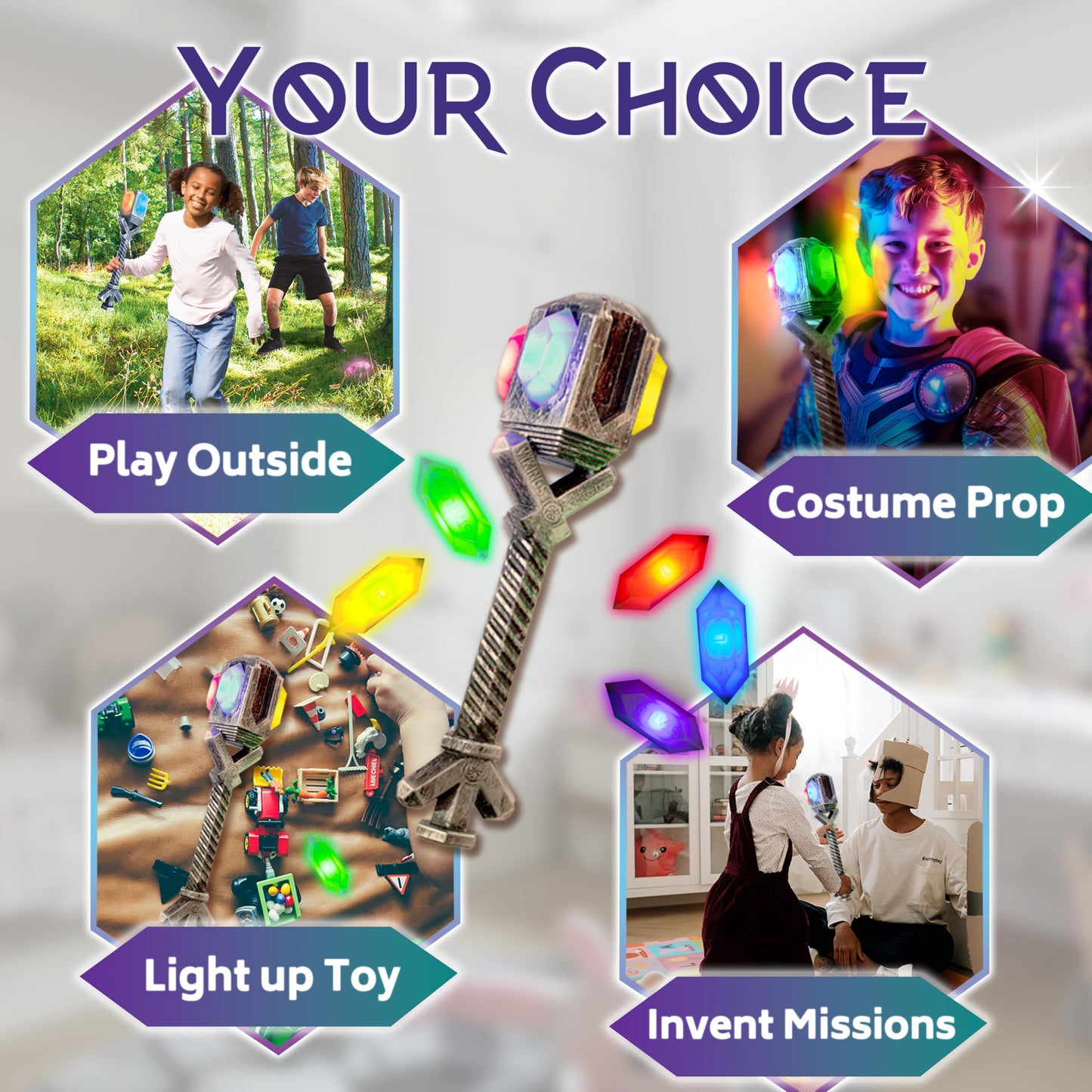 Freeze Tag with a Twist: Vikings of the Northern Lights | 3-10 Players, Ages 5+ | Glow in the Dark | Gem Treasure Hunt | RV & Family Camping Games |