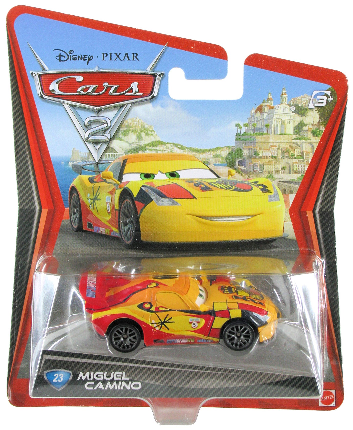 Disney Pixar Cars 2 Movie Series Mattel 1:55 Scale Die Cast Car #23 Miguel Camino