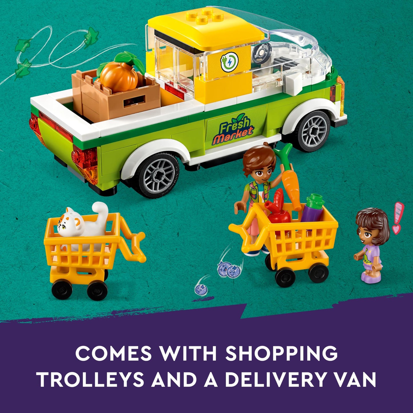 LEGO Friends Organic Grocery Store 41729, Supermarket Toy Shop for Girls and Boys 8 Plus Years Old, Playset with Truck & 4 Mini-Dolls