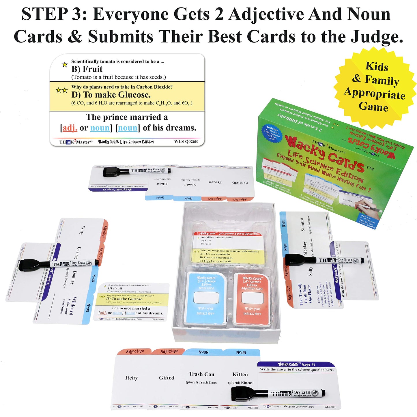 Think2Master Wacky Cards Life Science. Science Card. Make Sentences While Learning About Life Science. Multi Leveled.