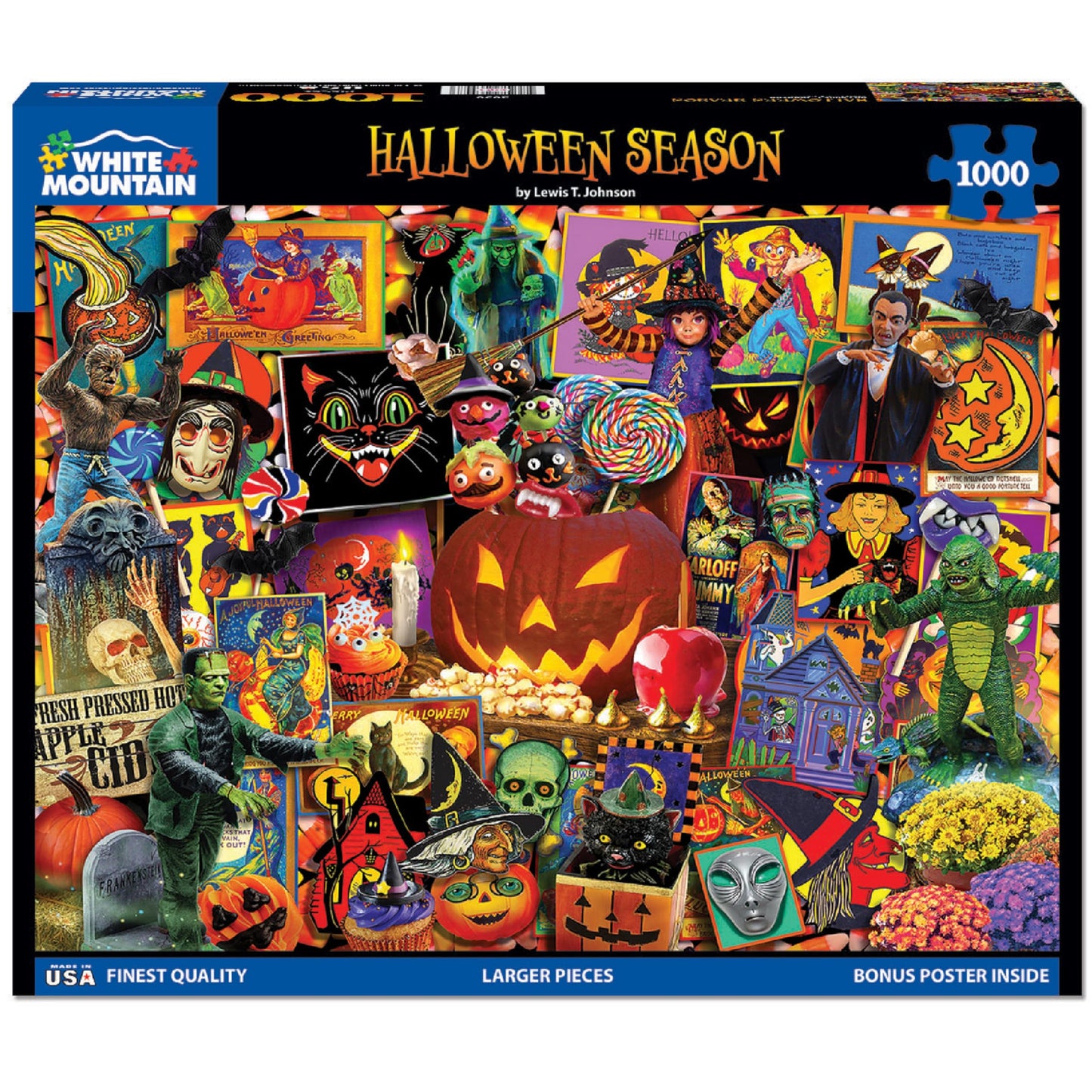 White Mountain 1000 Piece Jigsaw Puzzle Spooky Scary, Halloween Season