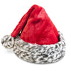 Soft Plush Festive Animal Print Santa Hat 17inch Grey