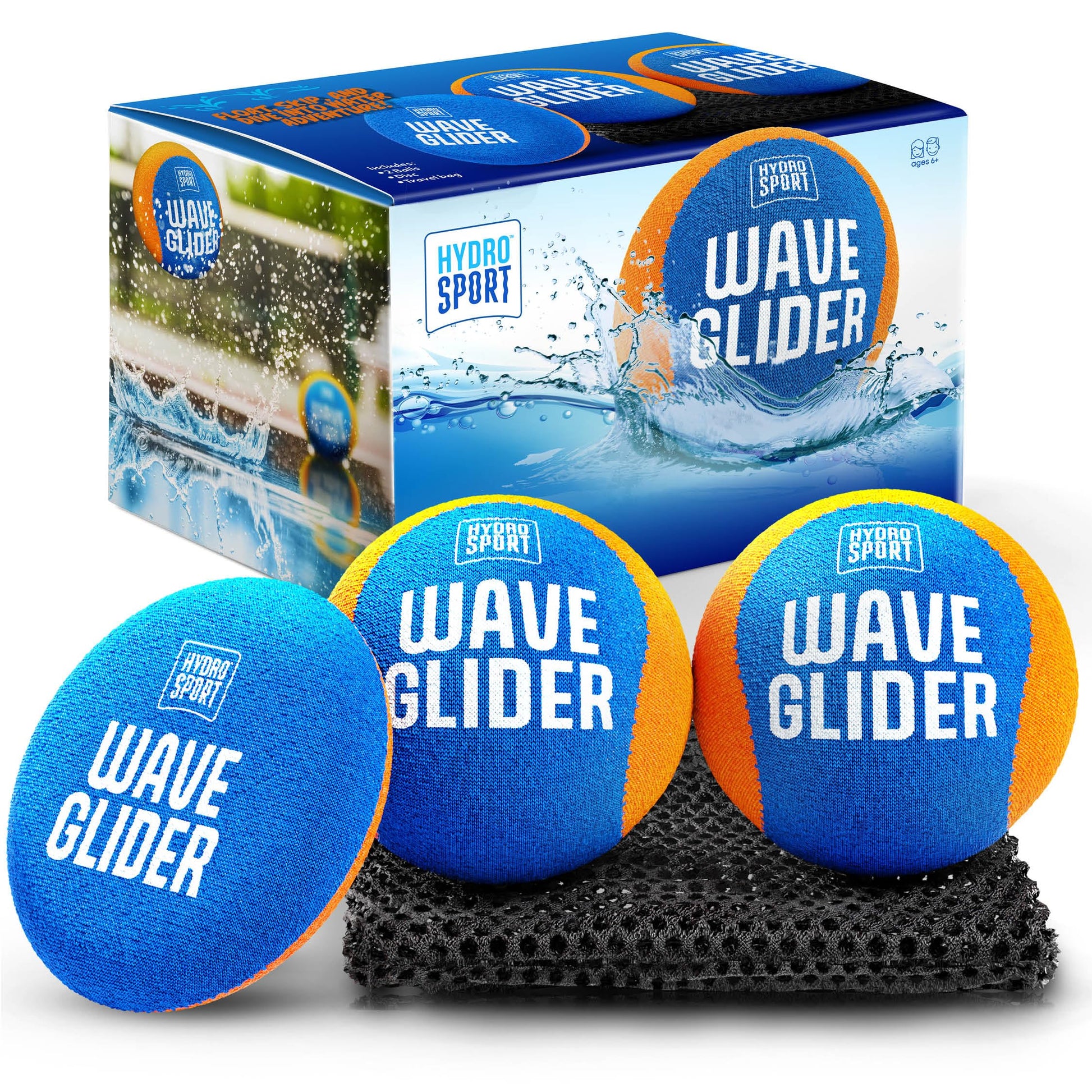 HydroSport Skipping Water Balls - Pool Ball - Beach Toys for Kids Ages 8-12 - Lake Skip, Skee, Fly Swimming Game Adults, Boys, Teens, & Family - Water