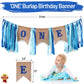 Baby 1st Birthday Boy Decorations with Crown - Baby Boy First Birthday Decorations High Chair Banner - Cake Smash Party Supplies - Happy Birthday ONE