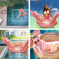 CoTa Global Rose Gold Inflatable Angel Wings Pool Float Tube - Luxurious Inflatable Float Rings for Adults, Perfect Beach Float Tube with Sparkly