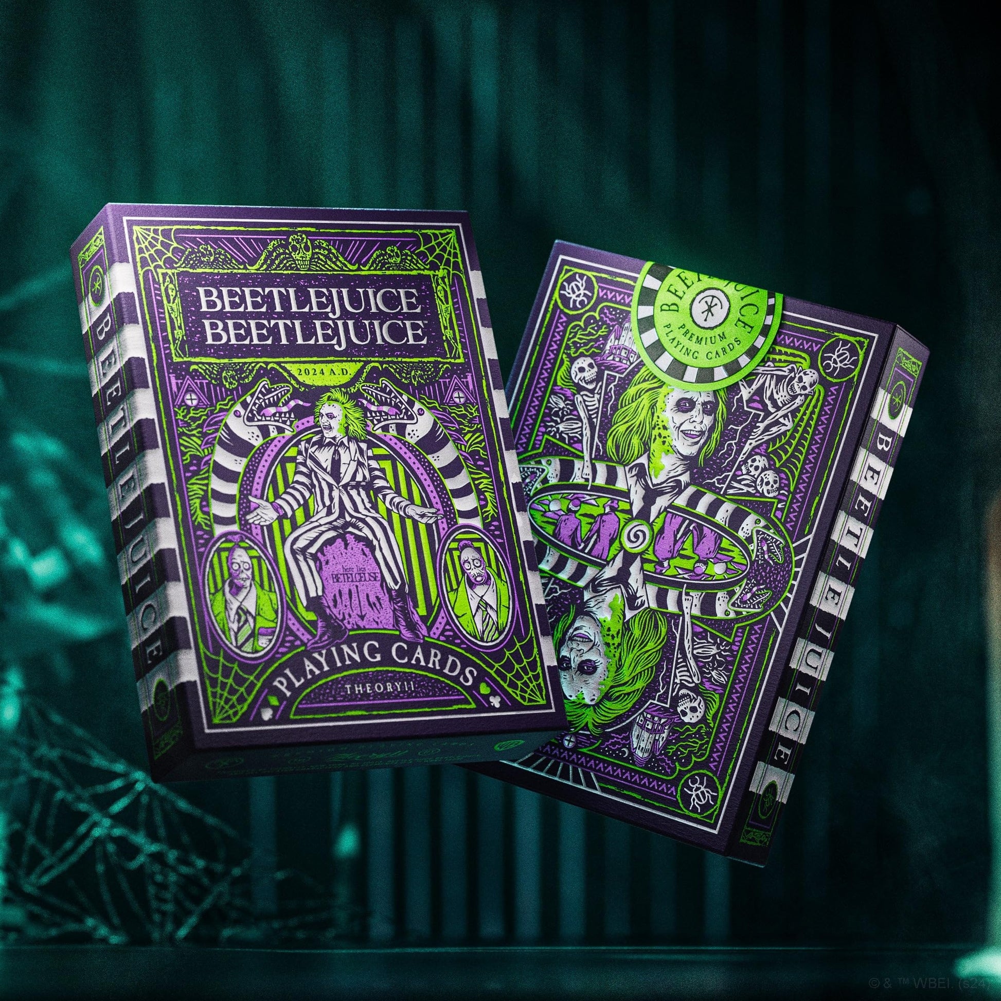 theory11 Beetlejuice Playing Cards - Broadway Musical Poker Deck with Custom Illustrated Art, Magic, Cardistry, Game Night Gift for Beetlejuice Fans