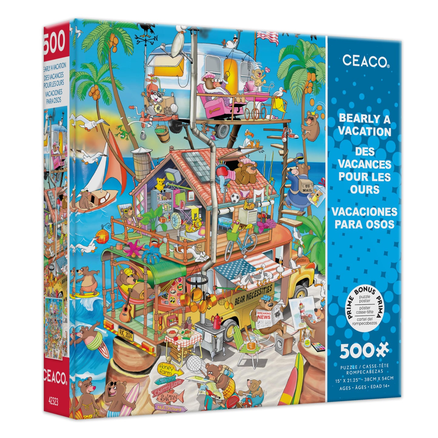 Ceaco - Bearly a Vacation - 500 Piece Jigsaw Puzzle for Adults