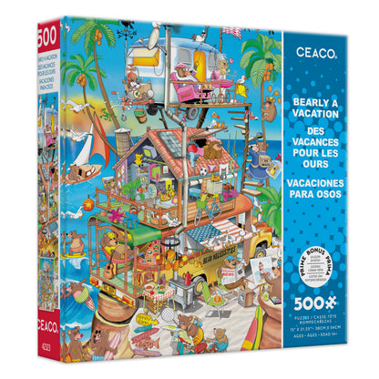 Ceaco - Bearly a Vacation - 500 Piece Jigsaw Puzzle for Adults