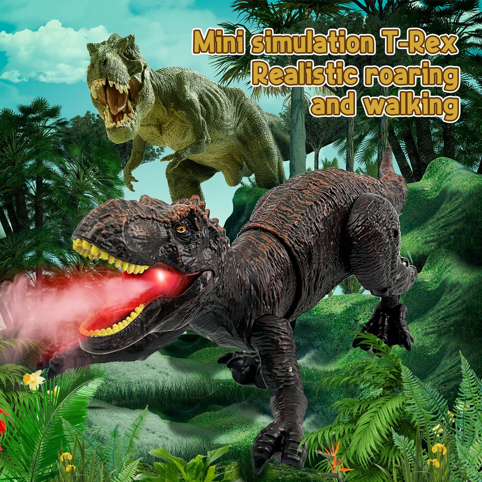 TALGIC Remote Control Dinosaur Robot Toy for Boys 4-7, RC Dinosaur with Realistic Legs & Spray Stream for Kids 3 4 5 6 7 9 Year Old Boy Birthday Gift