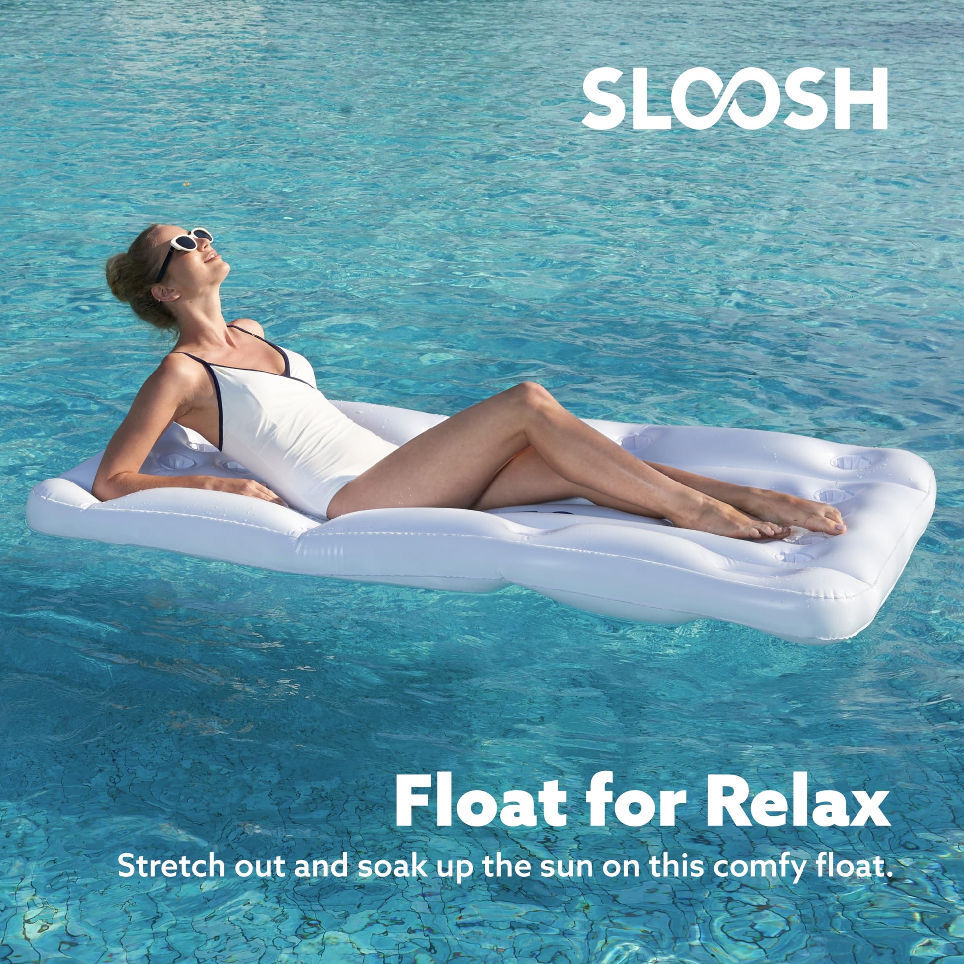 SLOOSH Pool Toys Games Set - Pong Toss Game Water Toys for Adults Kids Family Games, Inflatable Floats Lounge Raft Floating Swimming Pool Accessories