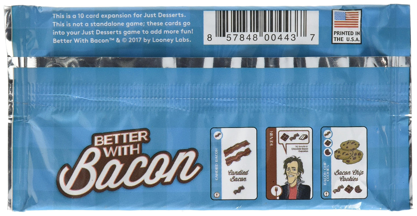 Looney Labs Better with Bacon Card Game - Savory Addition to Just Desserts