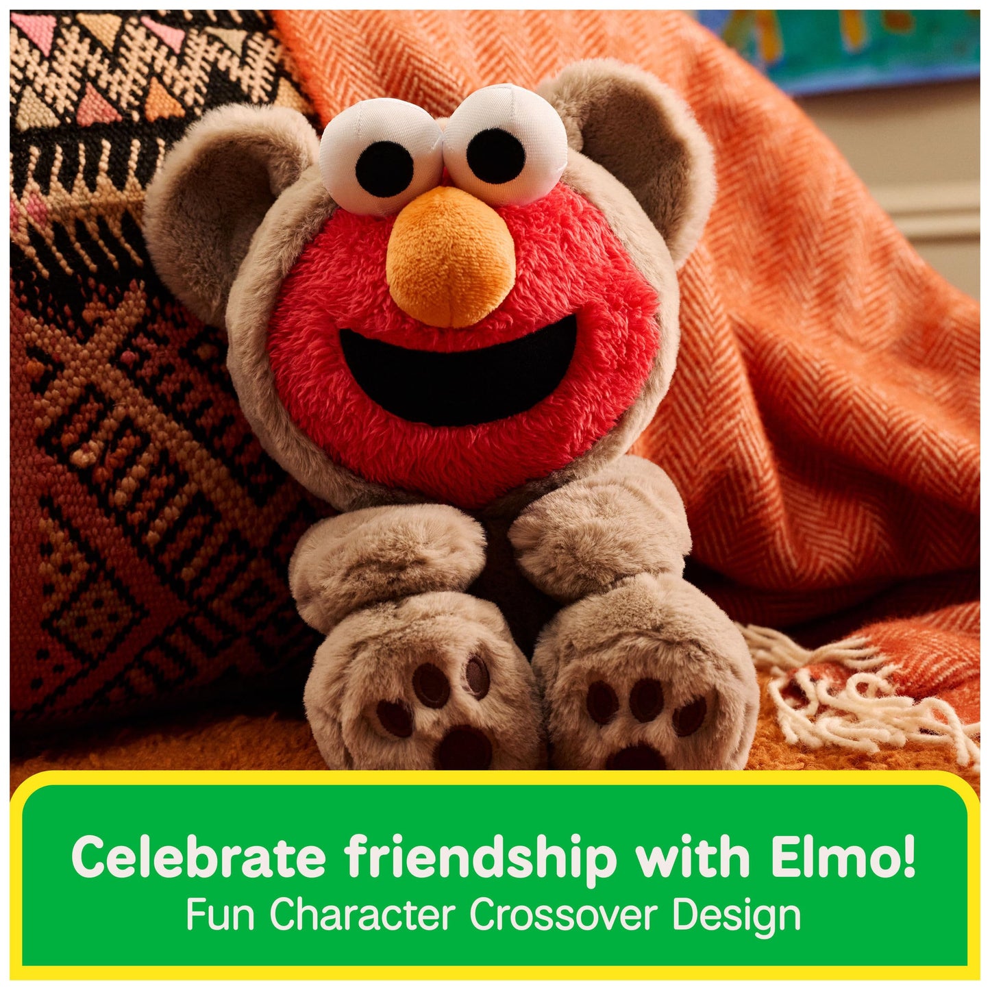 GUND Sesame Street Elmo x Kai Bear 10-Inch Buddy-Up Plush Toy Ages 1+