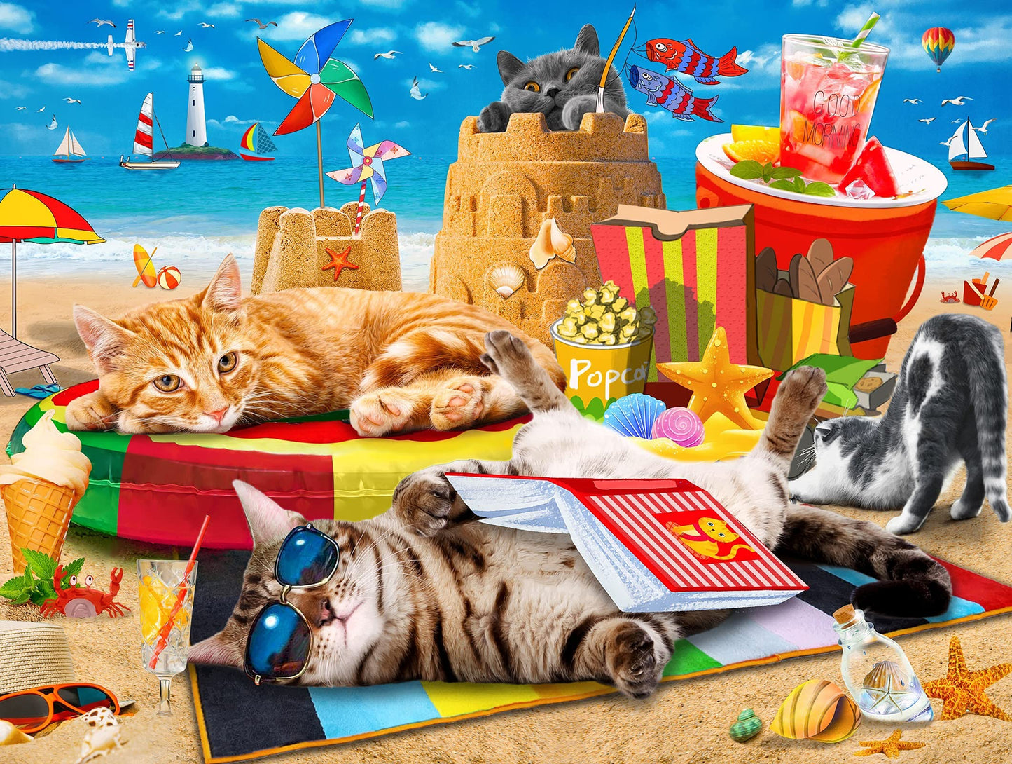 300 Piece Puzzles for Kids Girls Boys Ages 6-8 8-10 10-12 - Beach Vacation