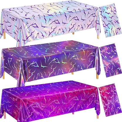 Fufuddz 3 Pack Rumi Birthday Decor Kpop Pink Tablecloth and Purple Plastic Tablecloth, 54"x108" PE Waterproof Tablecloth, Plastic Table Cloth