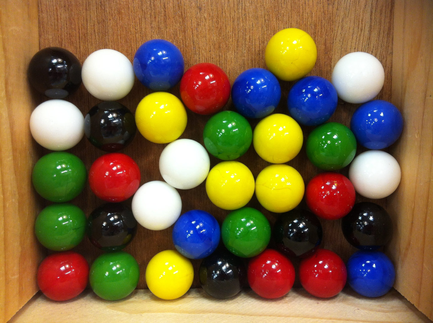 Mega Marbles Set of 36 1" Shooter Marbles Solid Colors (6 of Each Color)