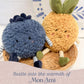 MON AMI Blue Berry Fruit Plush Toy, 7-Inch Soft Blueberry Stuffed Gift