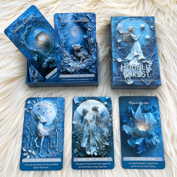EMPATHSOUL Oracle Cards Deck 54 Cards, Moonlit Forest Oracle, Moon Inspired Oracle Cards for Intuition, Ritual, Spiritual Guidance, Shadow Work