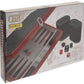 CHH 3042M 15 Inch Black and Red Leatherette Backgammon Set