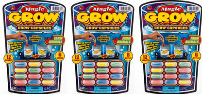 Ja-Ru Magic Grow Capsules, (3 Packs Assorted). Water Growing Animals Capsules. Great Party Favor Kids Toy. Bath Toys for Kids. Fidget Stem Toys. Plus