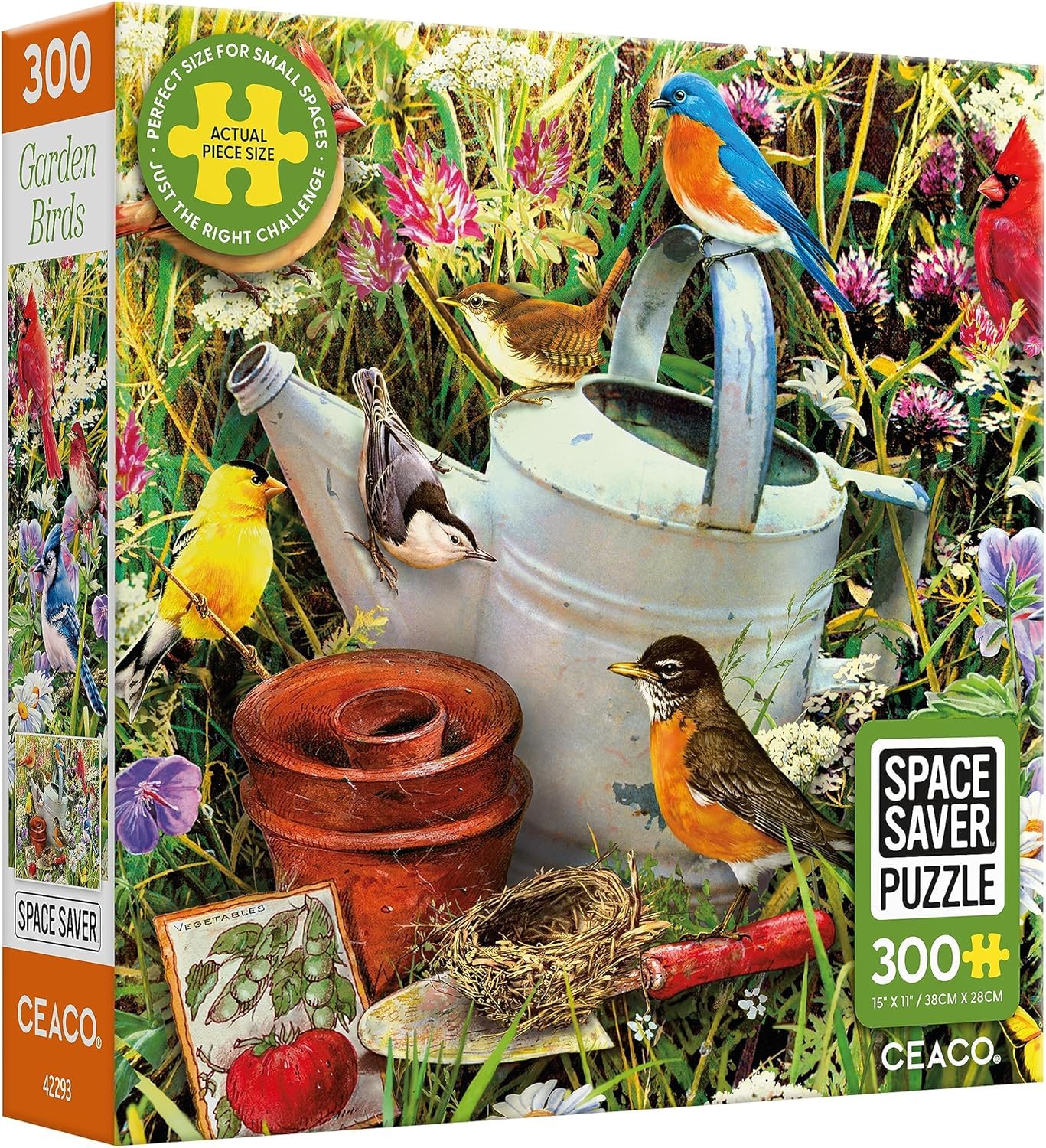Ceaco - Garden Birds - 300 Large Piece Jigsaw Puzzle for Adults