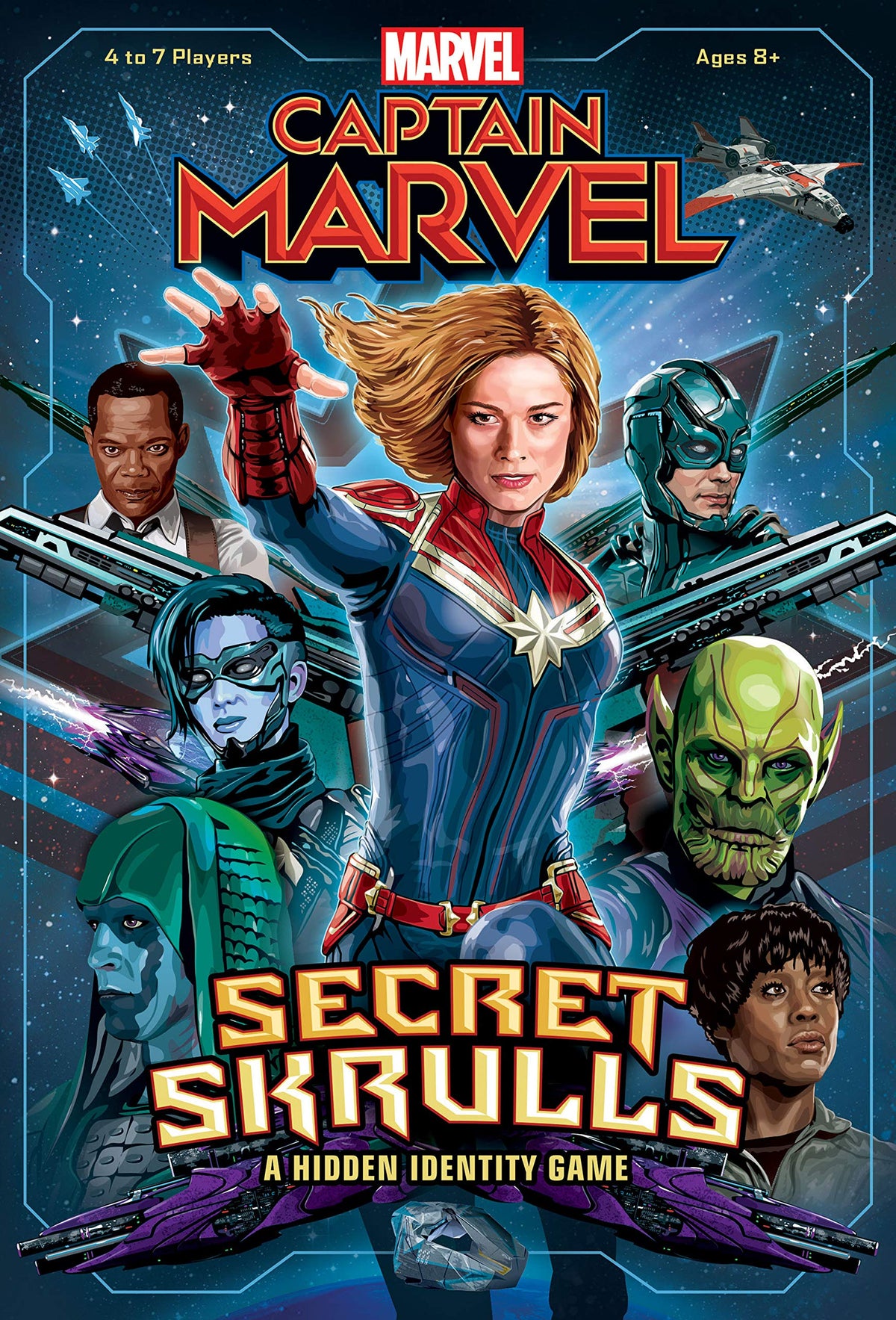 USAOPOLY Captain Marvel: Secret Skrulls Card Game | Hidden Identity Game Featuring Marvel Universe Characters | Officially Licensed Avengers Captain