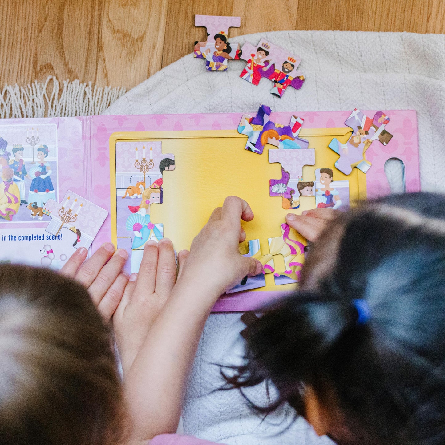 Melissa & Doug Take-Along Magnetic Jigsaw Puzzle Set - Princesses (2 x 15 Piece) Travel Activity Toy for Preschoolers and Kids Ages 3+