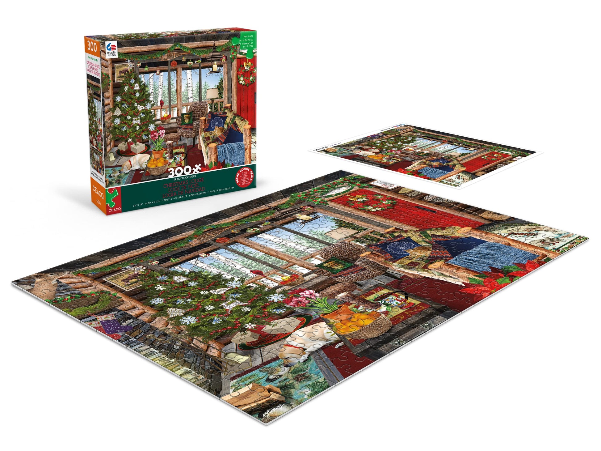 Ceaco - Christmas Lodge - 300 Large Piece Jigsaw Puzzle for Adults